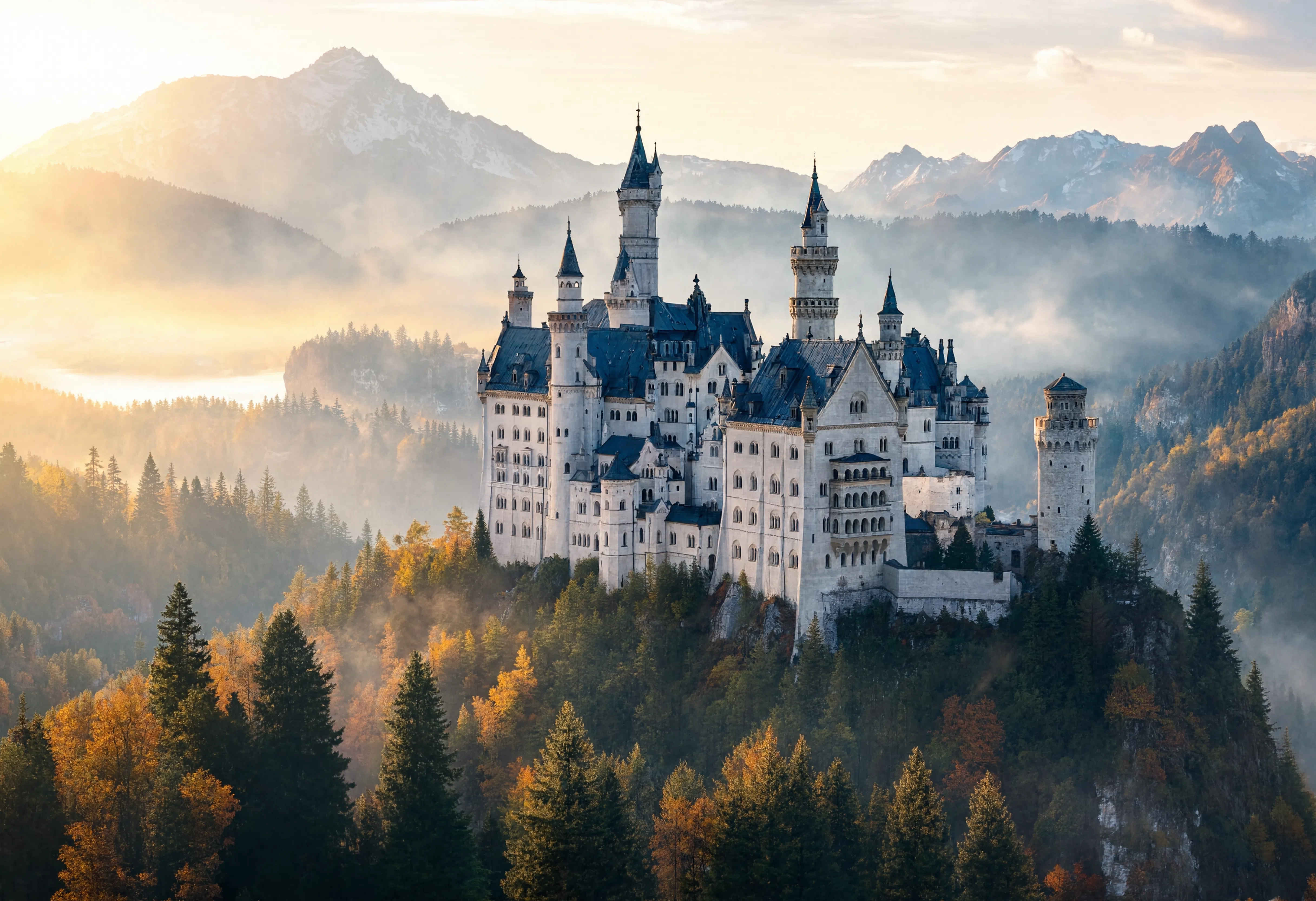 Schloss Neuschwanstein — das berühmteste Märchenschloss Deutschlands in den Bayerischen Alpen